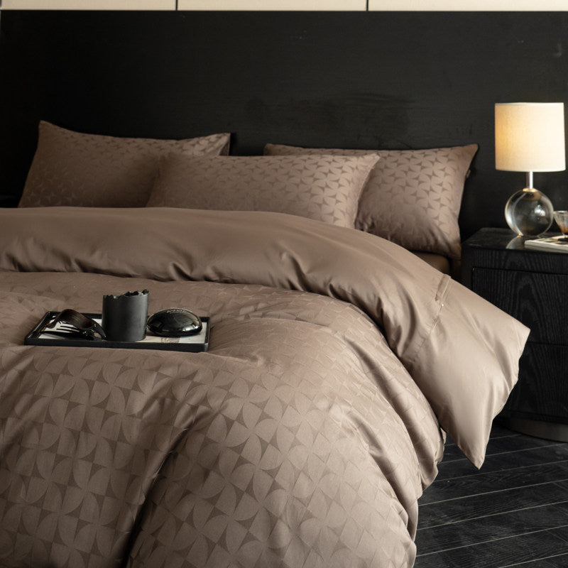 Woven Cotton Jacquard Fabric for Bedding and Homewear – color, weave and finish detail