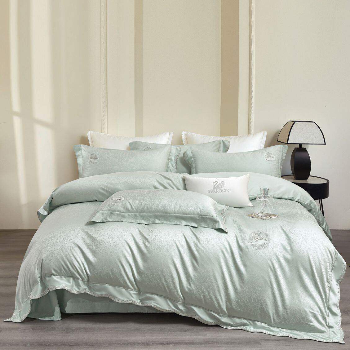 Commercial Cotton Jacquard Fabric for Hospitality Linens – color, weave and finish detail