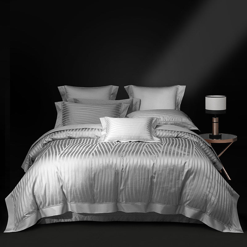Extra-Wide Cotton Jacquard Fabric for King-Size Bedding – jacquard texture and application detail