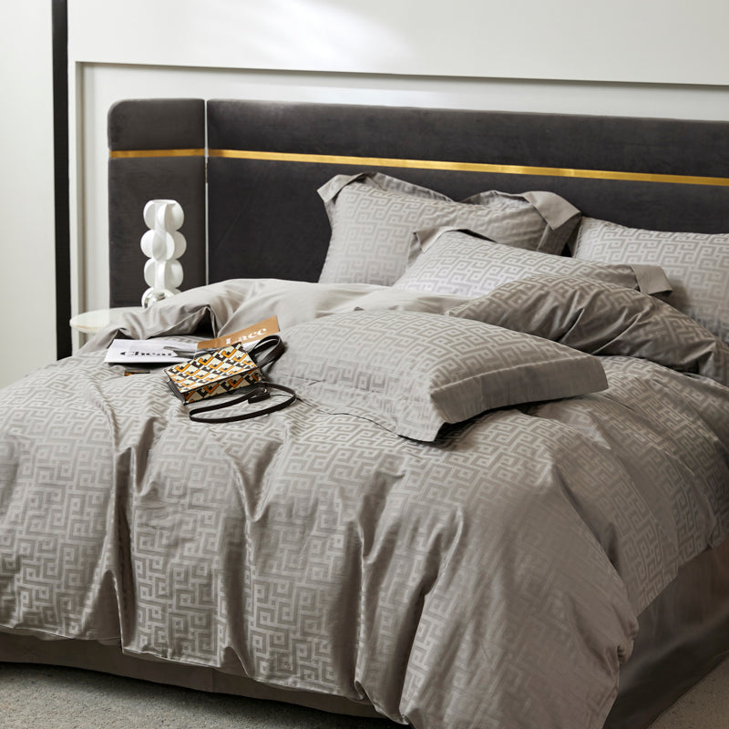 Multi-Finish Cotton Jacquard Fabric for Bedding Sets – jacquard texture and application detail