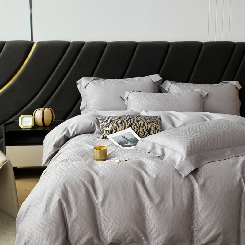 Silk-Like Cotton Jacquard Fabric for Pillowcases – color, weave and finish detail