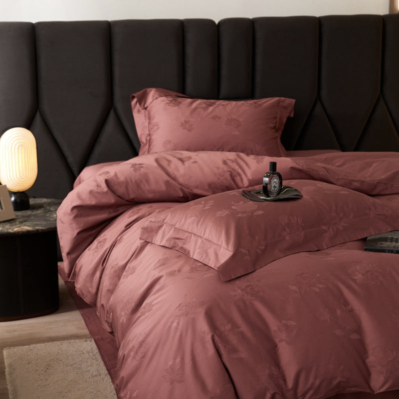 Heavyweight Brushed Cotton Jacquard Fabric for Winter Bedding – alternate fabric and bedding view