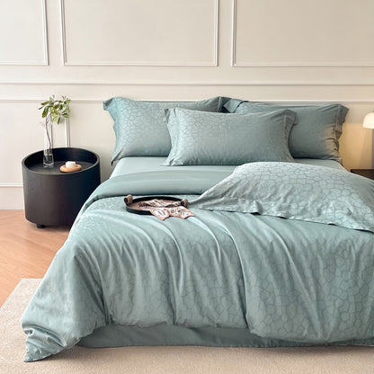 Reactive Printed Cotton Jacquard Fabric for Bedding – alternate fabric and bedding view
