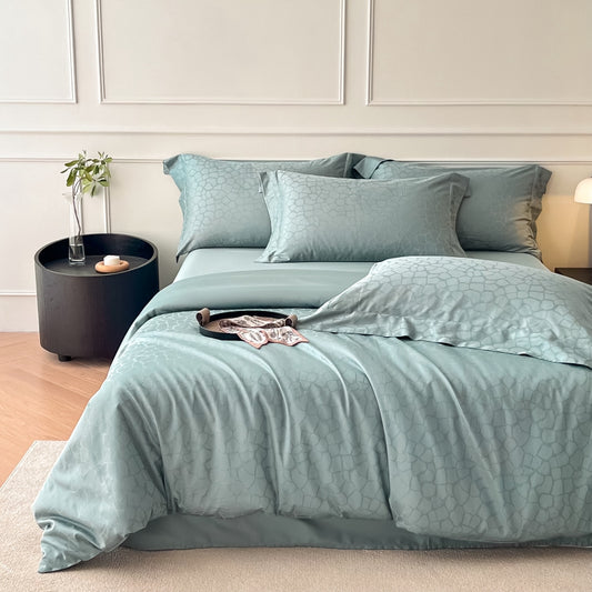 Reactive Printed Cotton Jacquard Fabric for Bedding – alternate fabric and bedding view