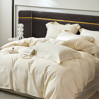 Wrinkle-Resistant Cotton Jacquard Fabric for Daily Bedding – jacquard texture and application detail