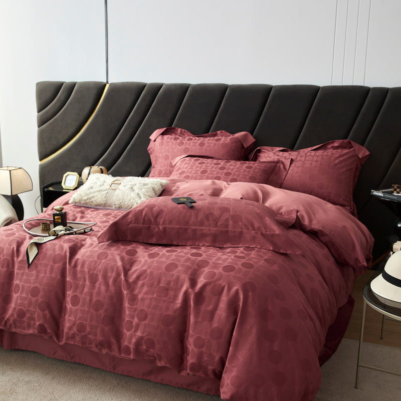 Wrinkle-Resistant Cotton Jacquard Fabric for Daily Bedding – color, weave and finish detail