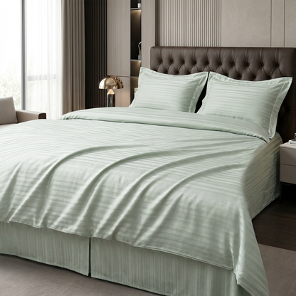 Extra-Wide Cotton Jacquard Fabric for King Duvet Covers – jacquard texture and application detail