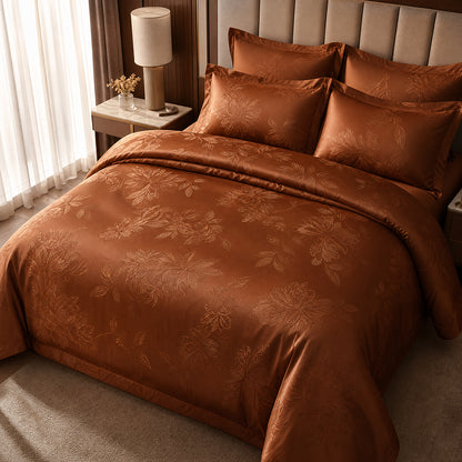Solid Color Cotton Jacquard Fabric for Bed Sheet Production – alternate fabric and bedding view