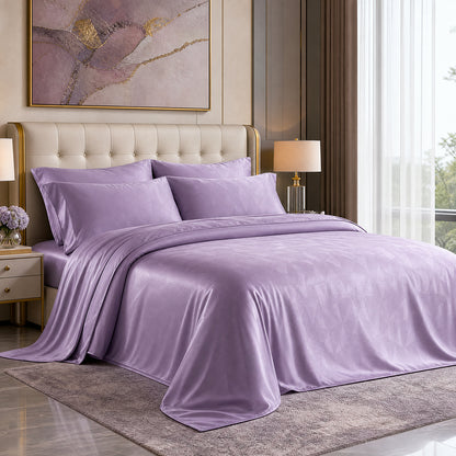 Double-Gauze Cotton Jacquard Fabric for Summer Bed Sheets – color, weave and finish detail