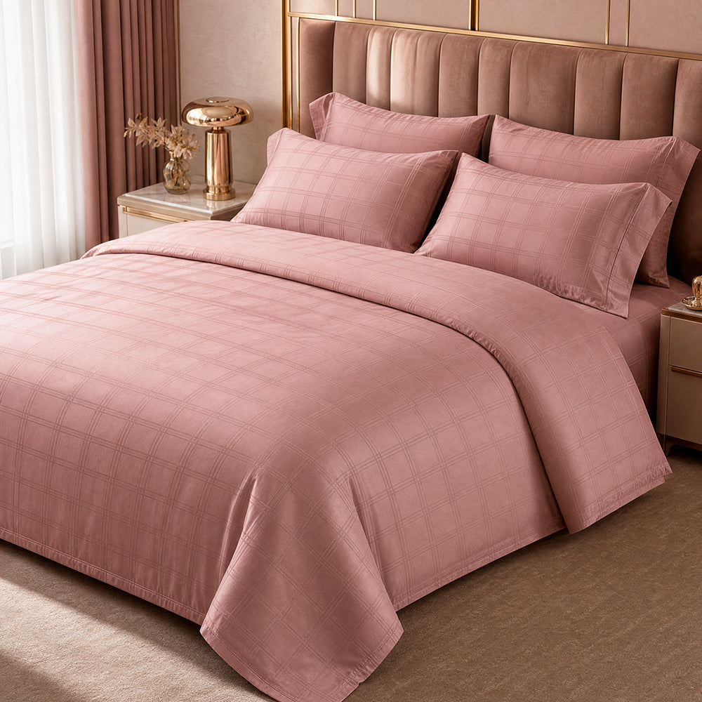 High-Count Yarn-Dyed Cotton Jacquard Fabric for Luxury Bedding – jacquard texture and application detail