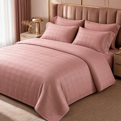 High-Count Yarn-Dyed Cotton Jacquard Fabric for Luxury Bedding – jacquard texture and application detail