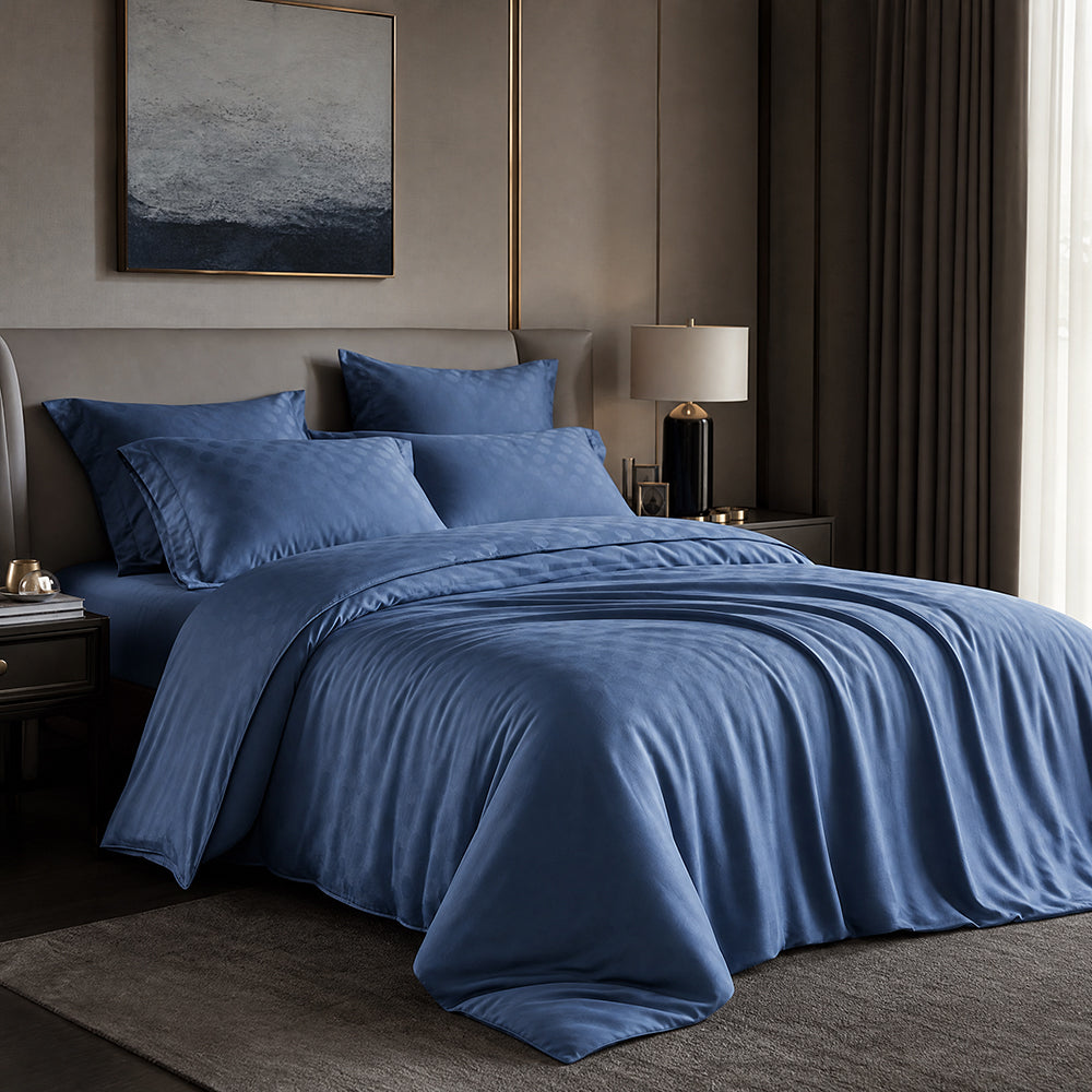 Bio-Washed Cotton Jacquard Fabric for Premium Bedding – jacquard texture and application detail