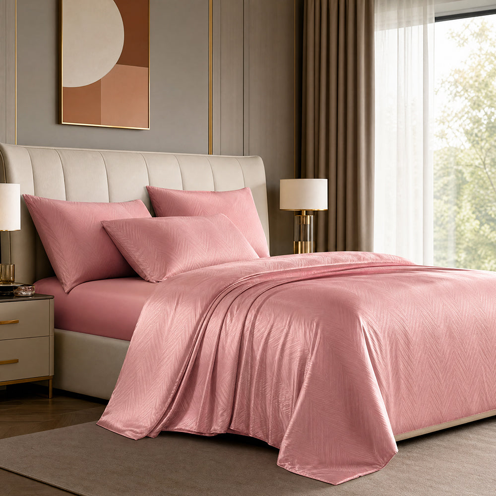Burnout Cotton Jacquard Fabric for Decorative Bed Textiles – color, weave and finish detail