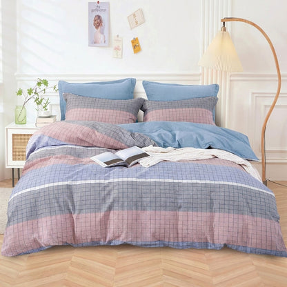 Wide-Width 100% Cotton Washed Printed Fabric for Bedding – washed cotton surface and pattern detail