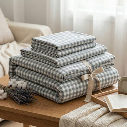 Wide-Width 100% Cotton Washed Printed Fabric for Bedding – cotton texture and application detail
