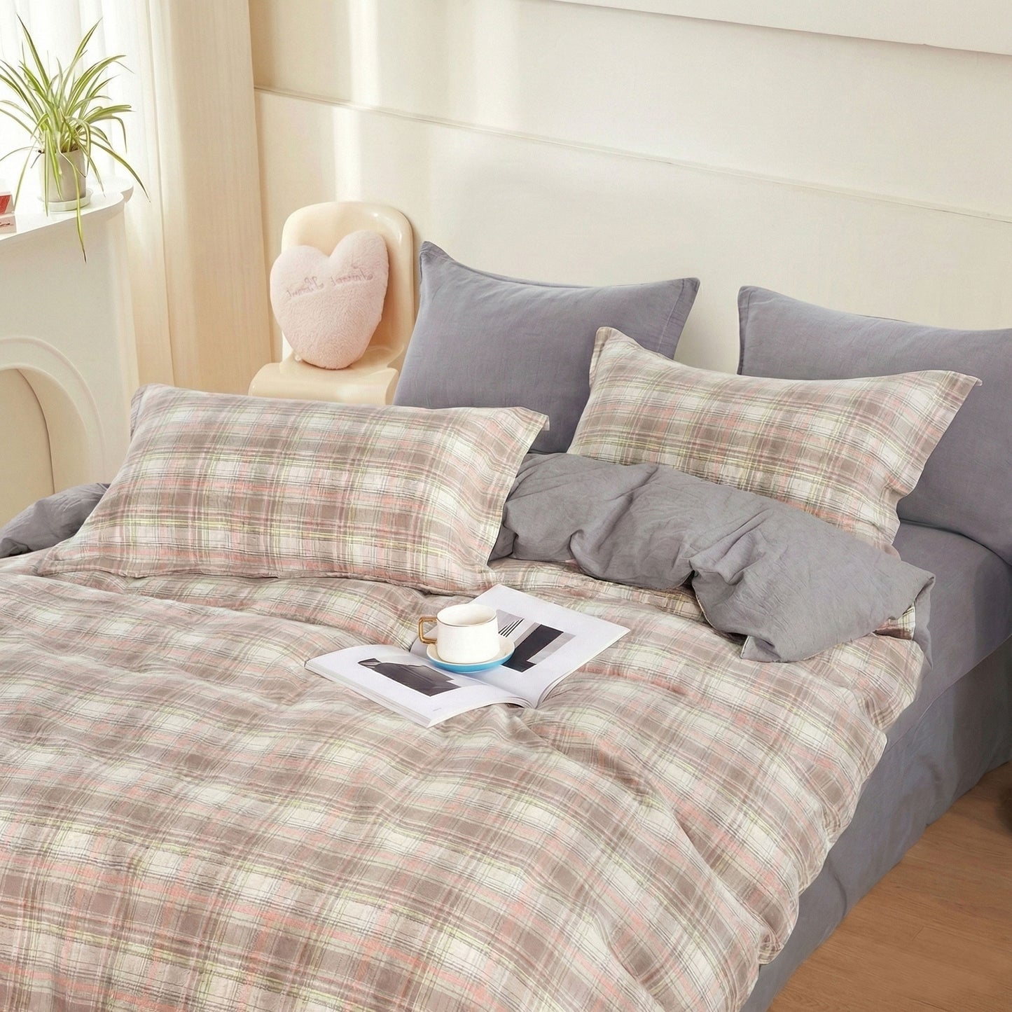 Custom 100% Cotton Washed Fabric for Bedding and Home Textiles – cotton texture and application detail