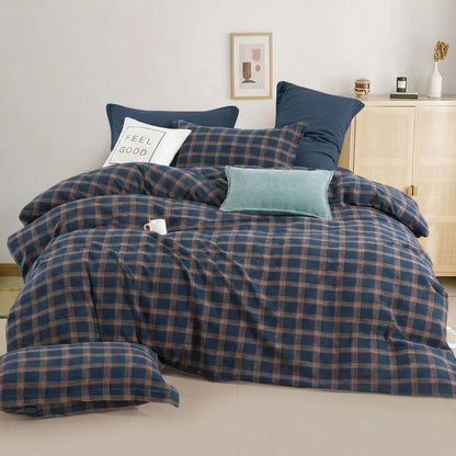 Crinkle-Texture 100% Cotton Washed Fabric for Duvet Covers – washed cotton surface and pattern detail