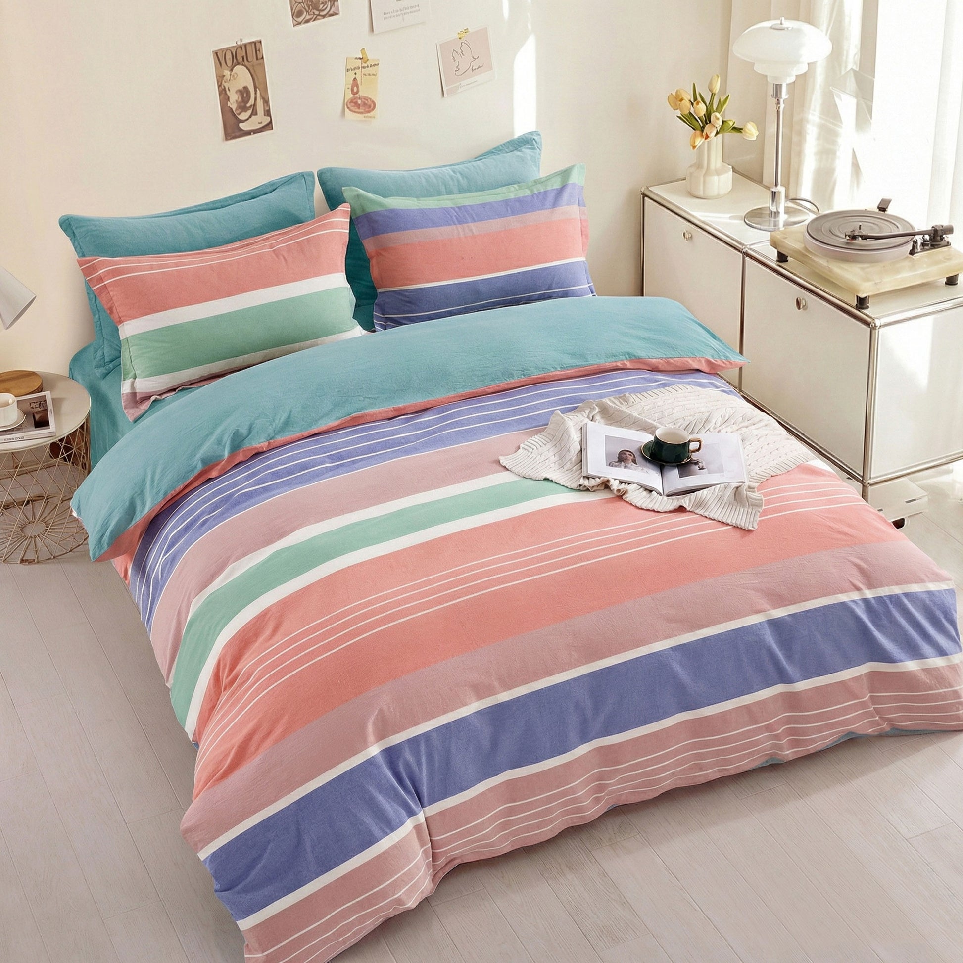 Crinkle-Texture 100% Cotton Washed Fabric for Duvet Covers – pattern, finish and additional product view