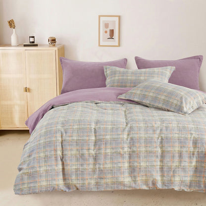 Plaid 100% Cotton Washed Fabric for Hotel Bed Sheets – main product view