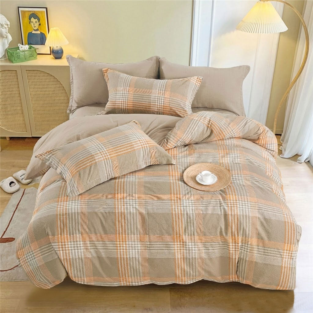 Floral 100% Cotton Washed Fabric for Modern Bedding – cotton texture and application detail