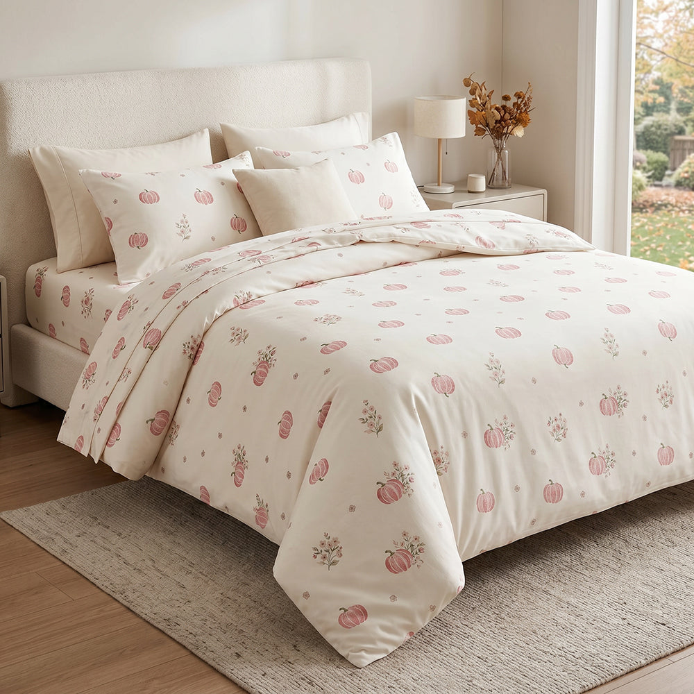 Botanical Printed Microfiber Fabric for Sheets and Pajamas – microfiber texture and application detail