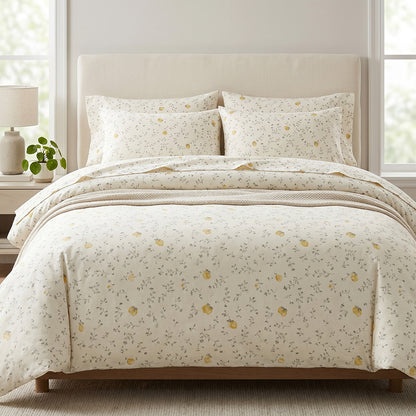 All-Season Printed Microfiber Fabric for Bedding and Homewear – printed pattern and surface detail