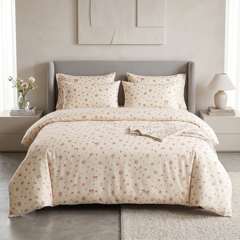 Lightweight Printed Microfiber Fabric for Sheets and Loungewear – printed pattern and surface detail