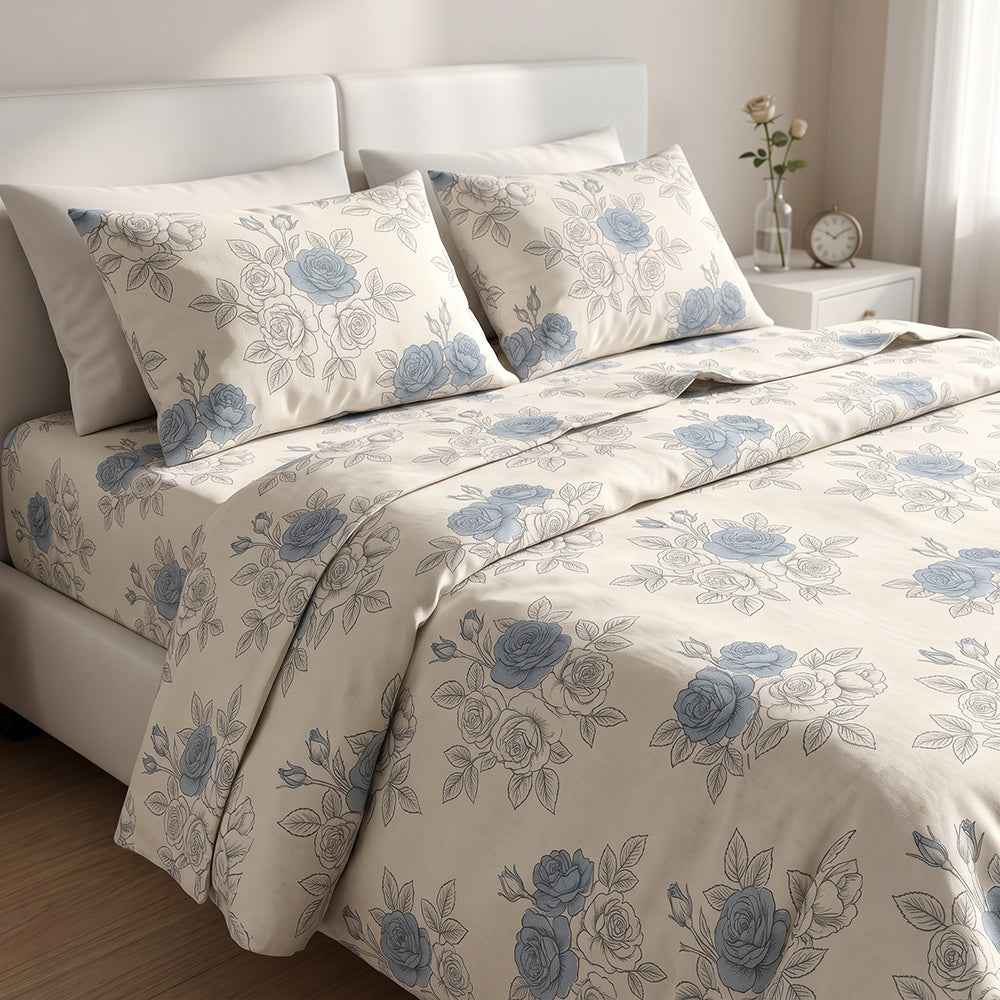 Custom Printed Washed Microfiber Fabric Soft Brushed Finish Polyester Material for Bed Sheets Duvet Covers and Pillowcases - Image 1