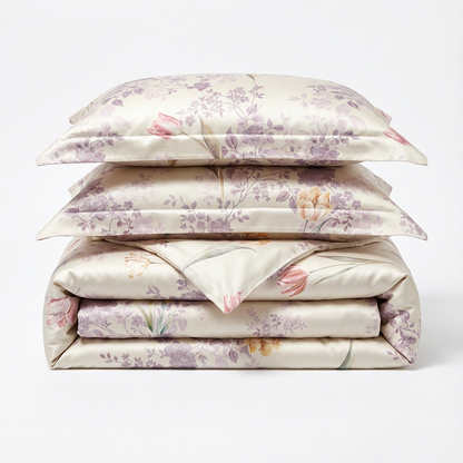 Eco Reactive Dyed Lyocell Tencel Fabric Matte Finish Solid and Exclusive Floral Pattern Material for High-End Bed Sheets - Image 1