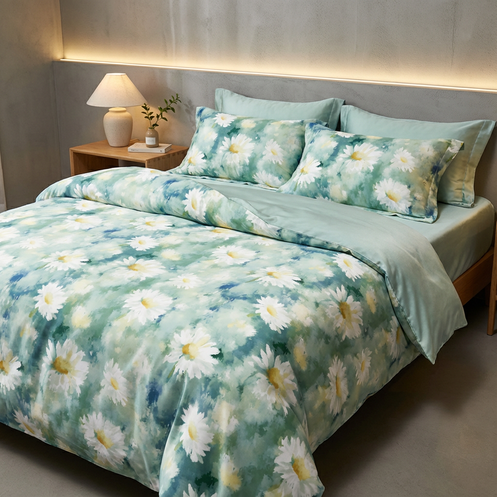Reactive Digital Printed Tencel Lyocell Home Textile Vibrant Custom Pattern Material for Luxury Bed Linens and Homewear - Image 2