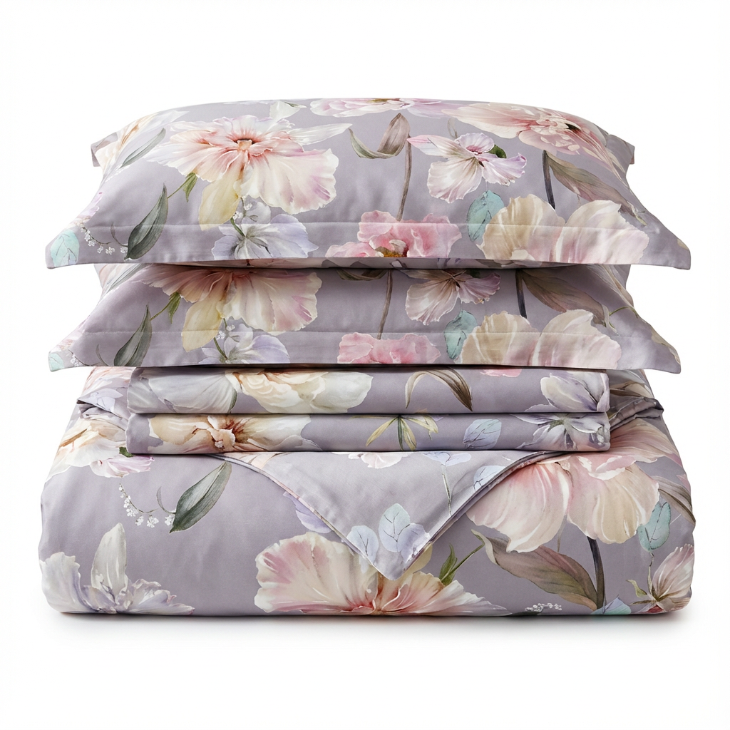 French Oil-Painting Style Printed Lyocell Tencel Fabric Support Any Pattern Customization for Luxury Bedding and Loungewear - Image 3
