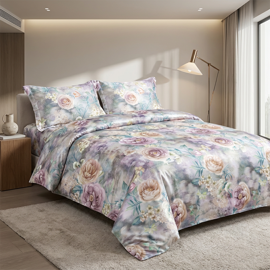 French Oil-Painting Style Printed Lyocell Tencel Fabric Support Any Pattern Customization for Luxury Bedding and Loungewear - Image 4