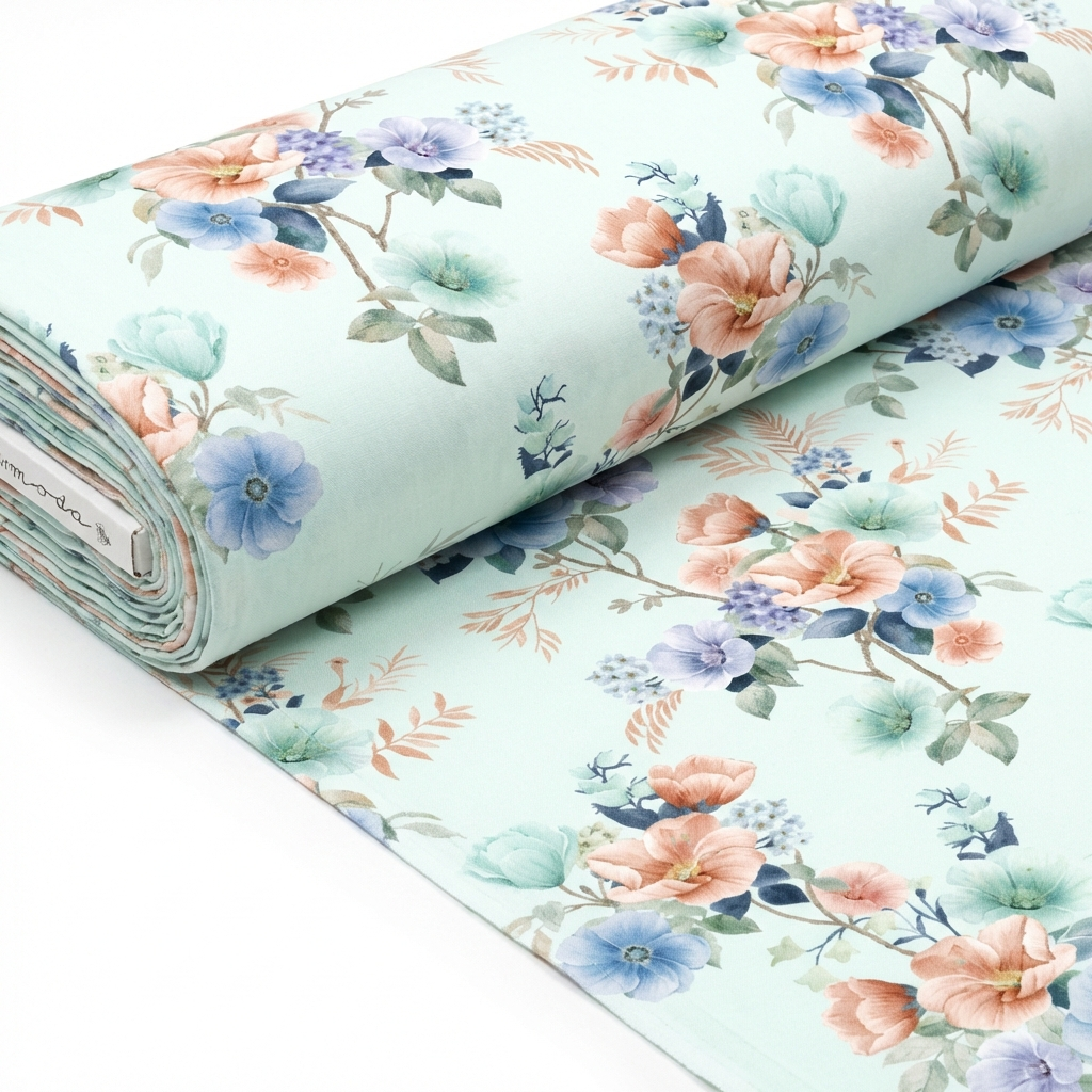 Modern Abstract Geometric Lyocell Tencel Custom Pattern Printed Fabric Smooth Touch Material for Bed Sheets and Artistic Homewear - Image 1