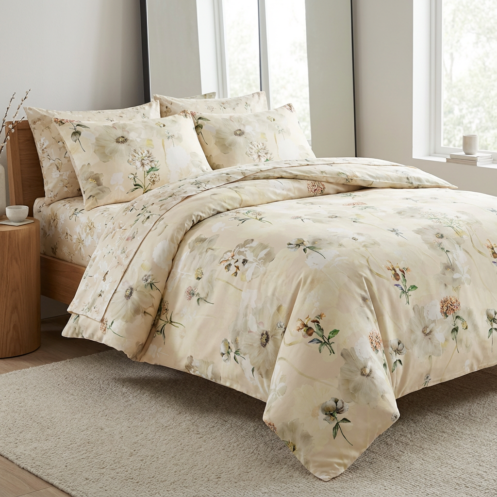 Italian Minimalist Printed Tencel Lyocell Fabric Exclusive Designer Pattern Custom Material for Luxury Bedding and Silk-Touch Wear - Image 2