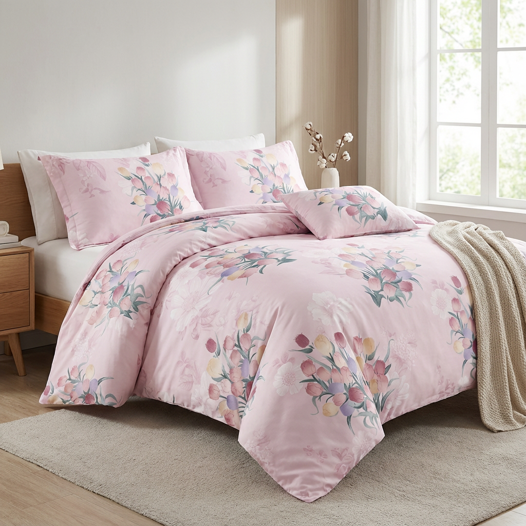 Cozy Pastoral Floral Lyocell Tencel Custom Pattern Printed Textile Gentle Low-Irritation Material for Warm Bedding Factory - Image 2