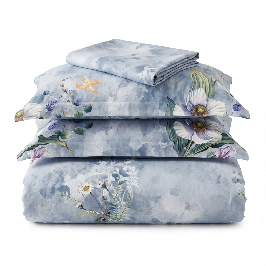 Customized Yarn Count Modal Bed Sheet Fabric Soft Skin-Friendly High Color Fastness Pattern Print Textile - Image 1