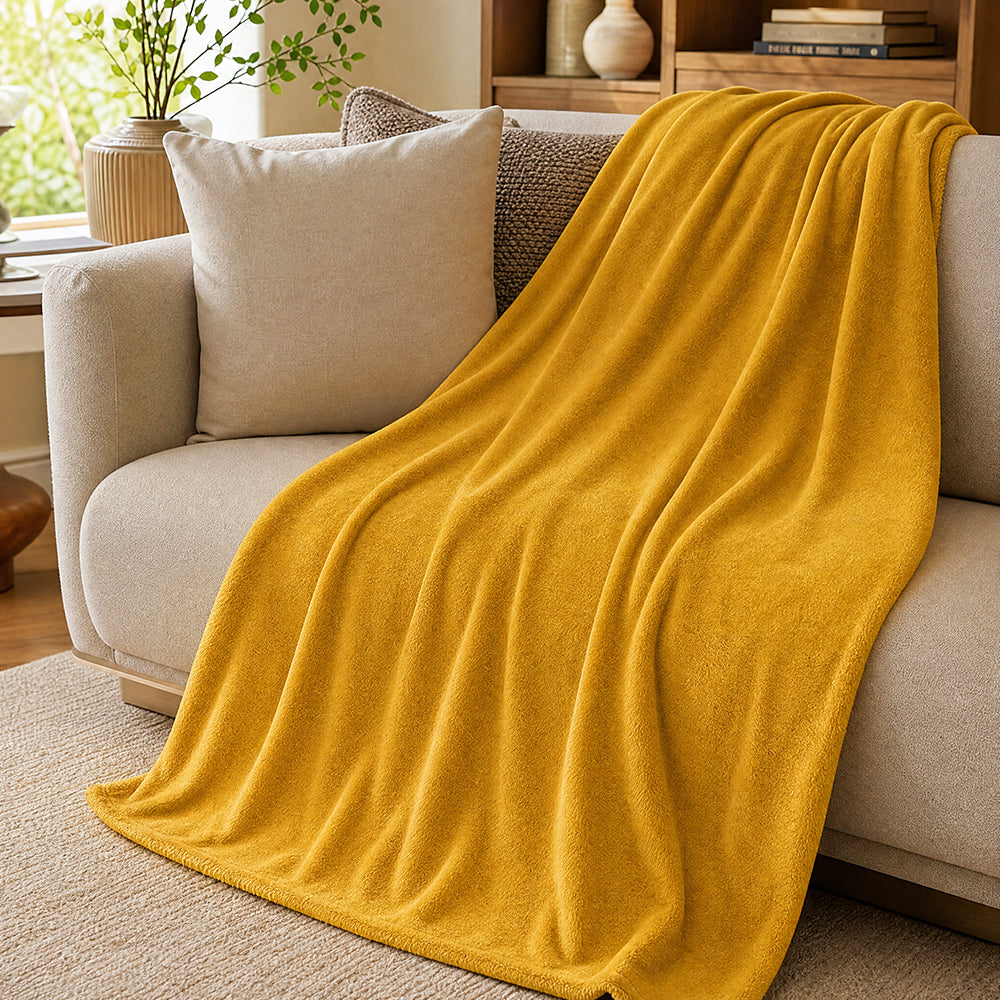 Soft Touch Solid Color Milk Fleece Fabric Various Weights for Four-Piece Bed Set - Image 3