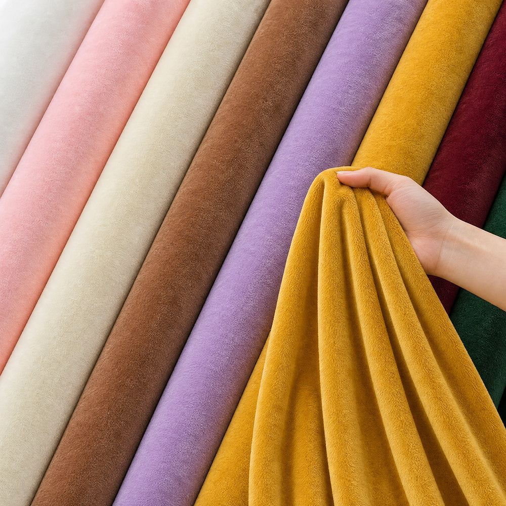Thermal Solid Extra Warmth for Bedroom Bed Set Coral Milk Fleece Fabric - Image 1