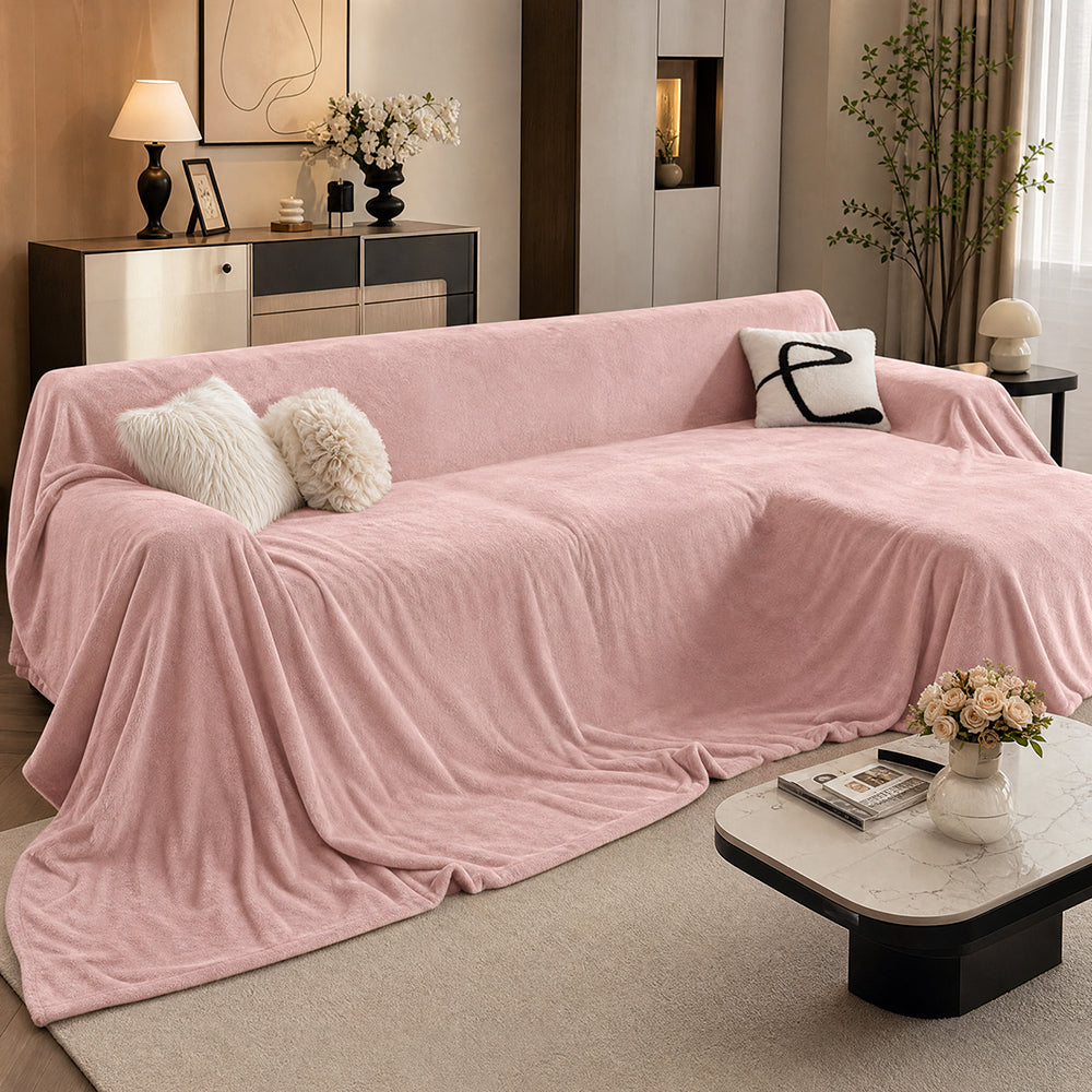 Thermal Solid Extra Warmth for Bedroom Bed Set Coral Milk Fleece Fabric - Image 3