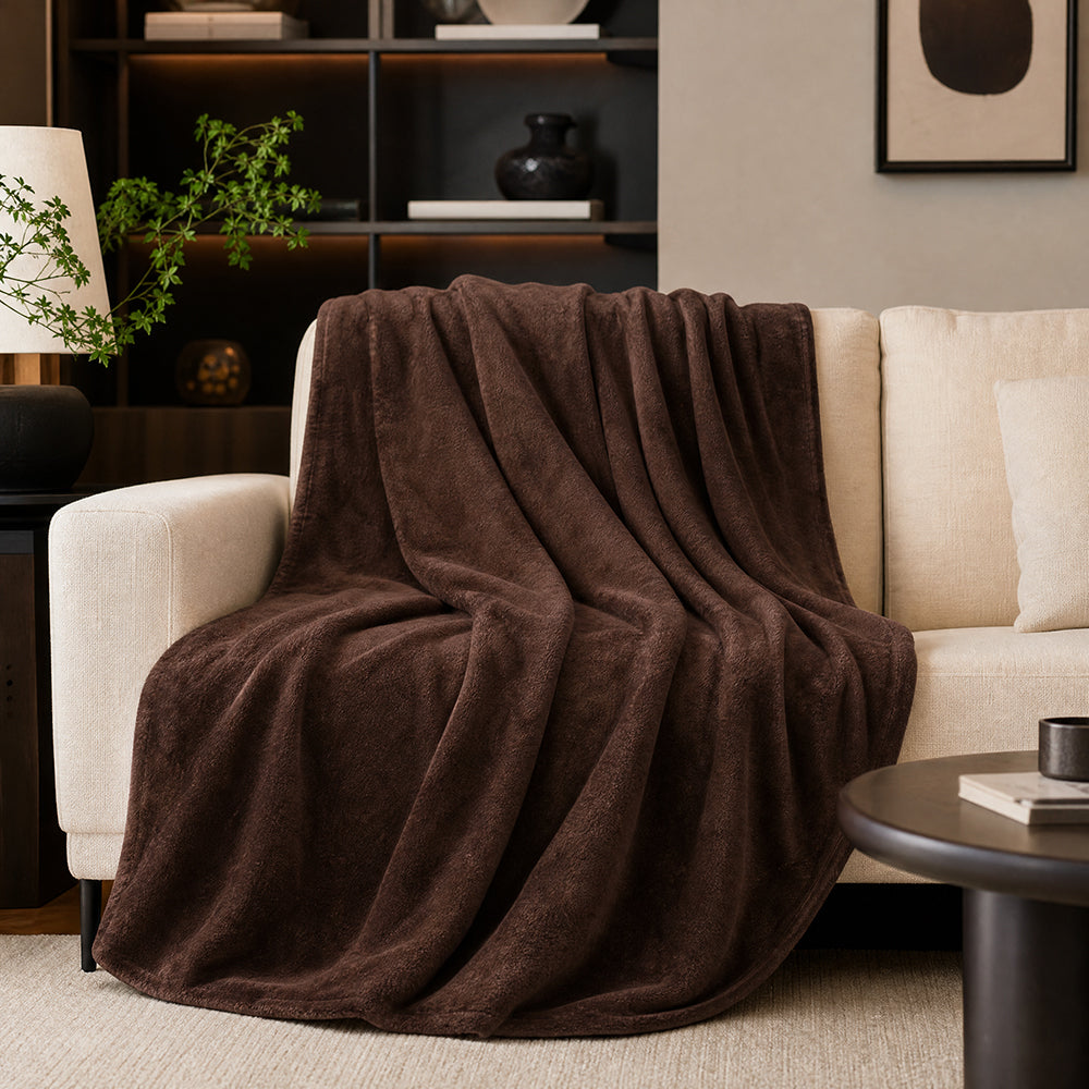 All-Purpose Solid Tones for Protective Couch Mats and Sheets Coral Velvet Fabric - Image 3