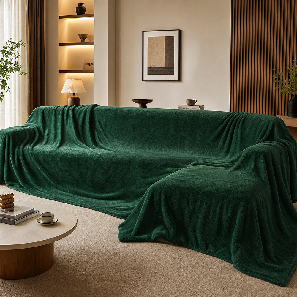 All-Purpose Solid Tones for Protective Couch Mats and Sheets Coral Velvet Fabric - Image 4