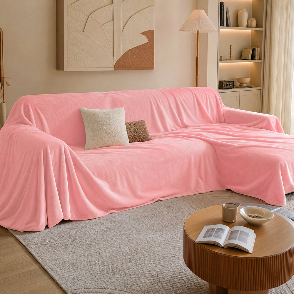 Multi-Purpose Solid Color Different Weights for Blankets and Sofa Towels Fleece Fabric - Image 4