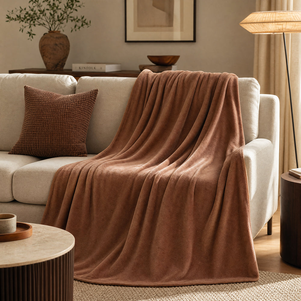 Wholesale Solid Color Multi-Material for Bedding and Sofa Throws Fleece Fabric - Image 1