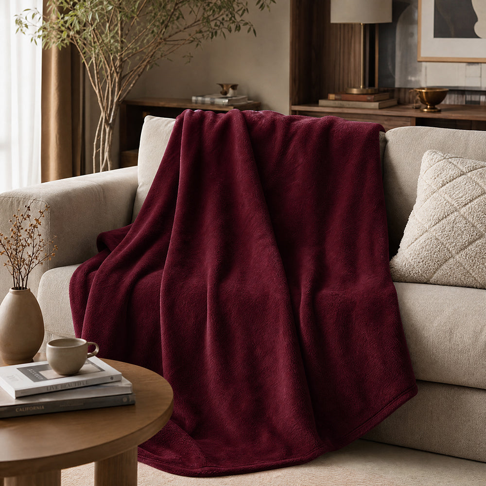 Anti-Pilling Solid Color Multi-Weight for Luxury Bedding Sets Fleece Fabric - Image 1
