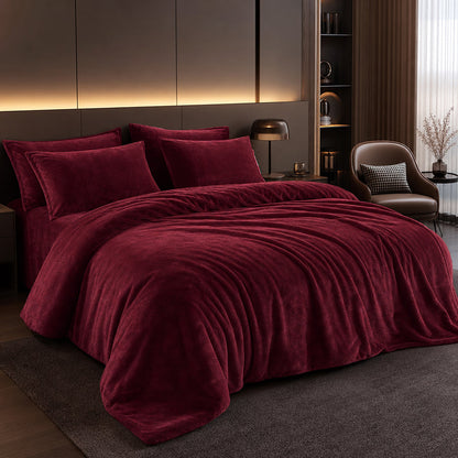 Anti-Pilling Solid Color Multi-Weight for Luxury Bedding Sets Fleece Fabric - Image 3