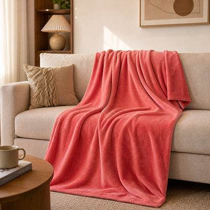 Heavy Weight Solid Color Multi-Material for Winter Sofa Blankets Fleece Fabric - Image 4