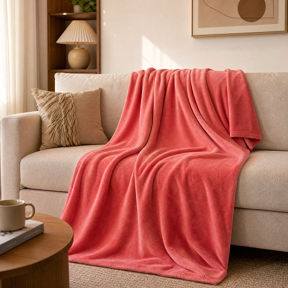 Heavy Weight Solid Color Multi-Material for Winter Sofa Blankets Fleece Fabric - Image 4