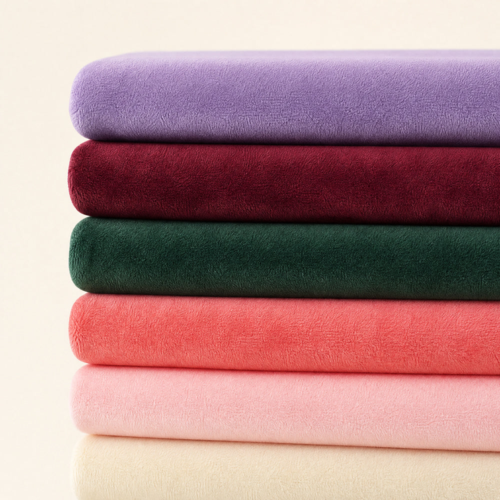 Durable Solid Color Multi-Weight for Household Bedding Flannel Fleece Fabric - Image 1