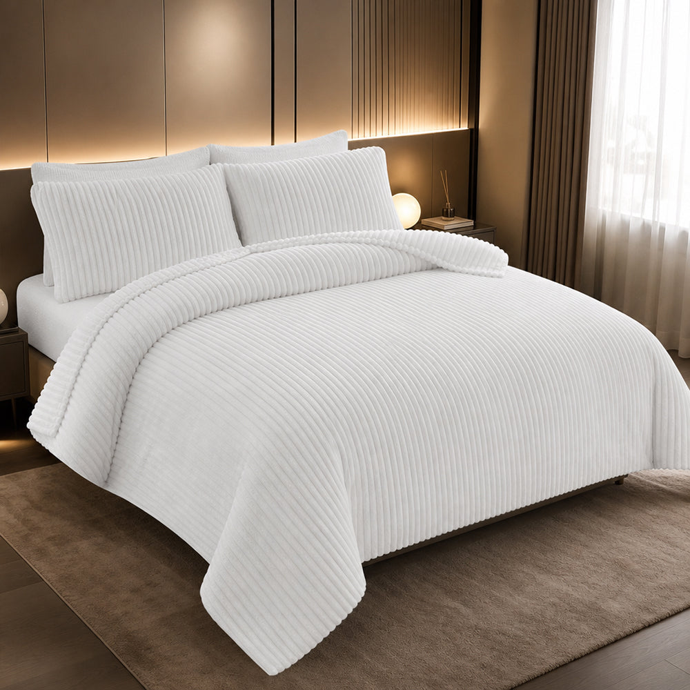 Solid Color Various GSM Flannel for Bedding Set Ribbed Autumn Winter Flannel Fabric - Image 4