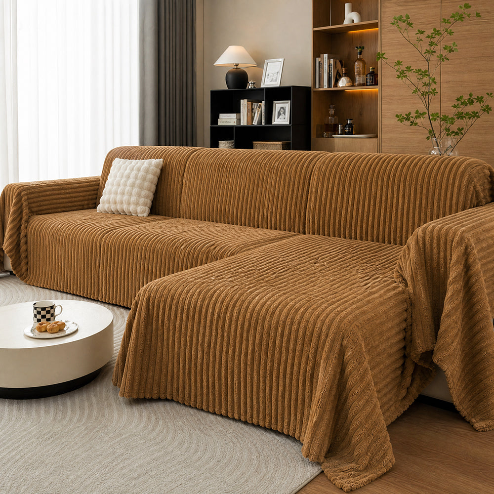 Wholesale Multi-Weight Material for Sofa Towel Channel Stripe Winter Flannel Fabric - Image 2